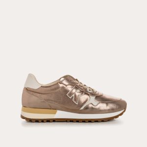 REQINS – Baskets Mania Cuir Métallisé – Champagne