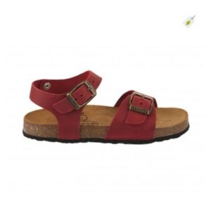 PLAKTON – Nu-pieds en cuir Louis Rouge