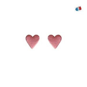 JEANNE ET JO – Boucles d&rsquo;oreilles Cœur Rose
