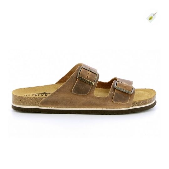 PLAKTON – Nu-pieds BARNA en cuir Roble