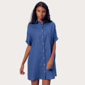 La Gentle Factory – Robe Léonie en Lin Bleu
