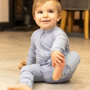 BABYGO® Dors-bien zippé côtelé bleu ardoise