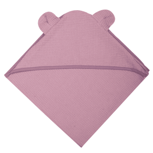WOOLY ORGANIC – Serviette en waffle Vieux Rose