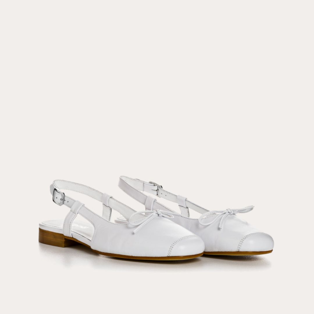 Reqins – Ballerines Circee Cuir Blanc – Image 2