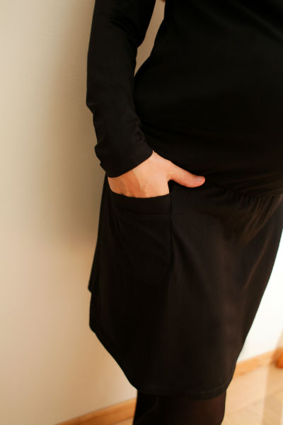 Robe grossesse – viscose – Noir – Image 4