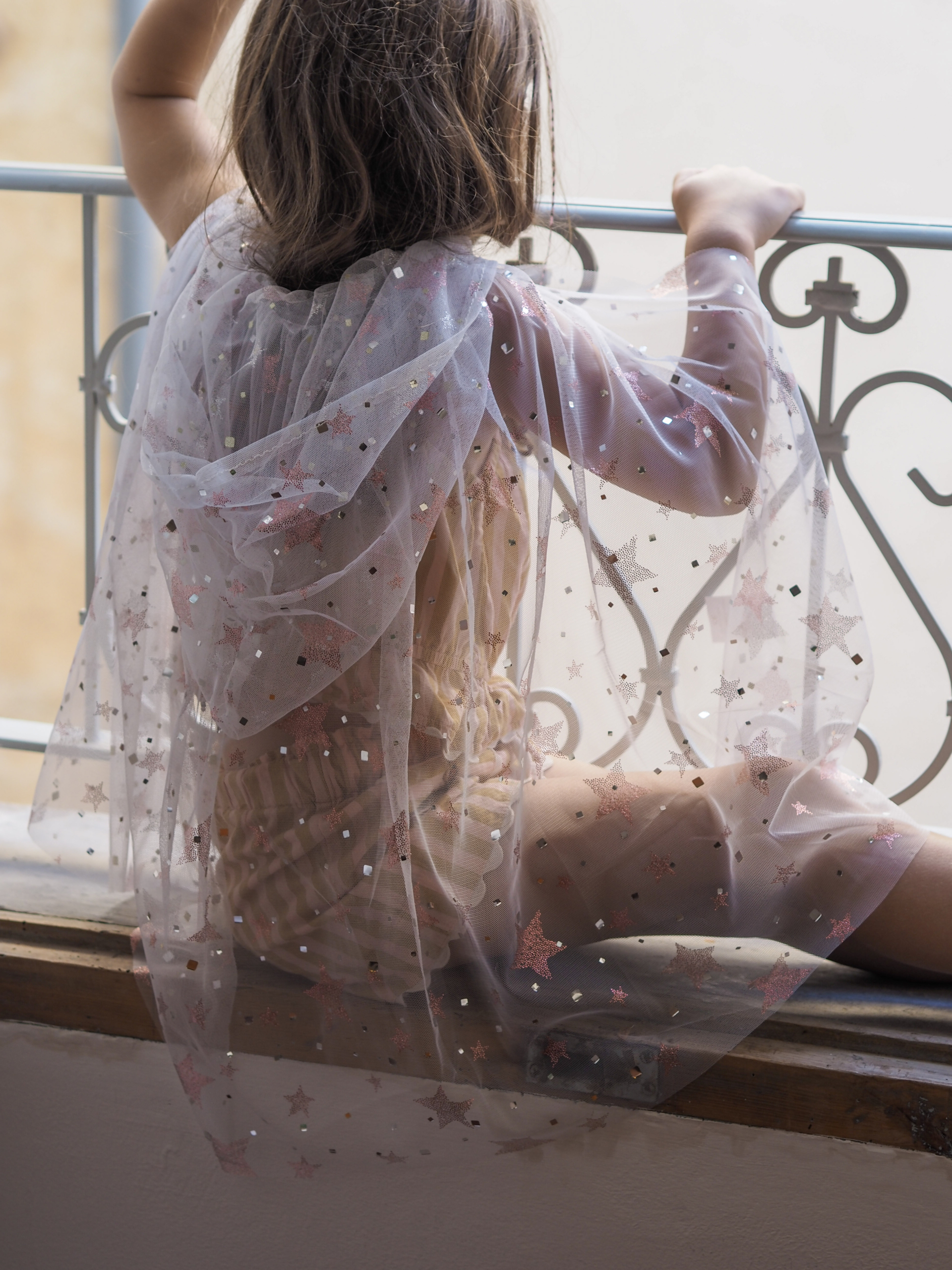 Cape Celeste à étoile pailletée – Blanc