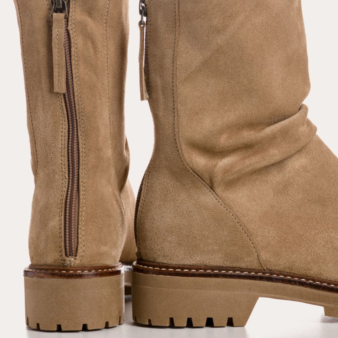 REQINS – Bottines Dunk Cuir Velours – Beige – Image 4