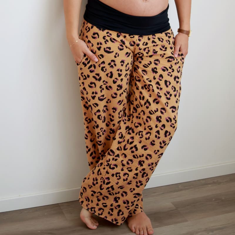 Pantalon grossesse – imprimé léopard – coton – Image 2