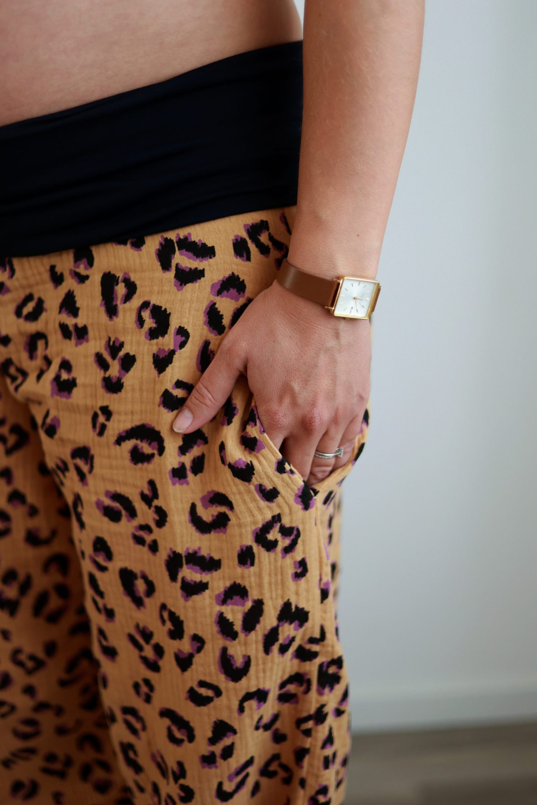 Pantalon grossesse – imprimé léopard – coton – Image 4