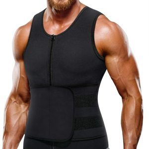 Gaine Gilet Amincissant En Néoprène Pour Homme Avec Fermeture Éclair Sur Le Devant