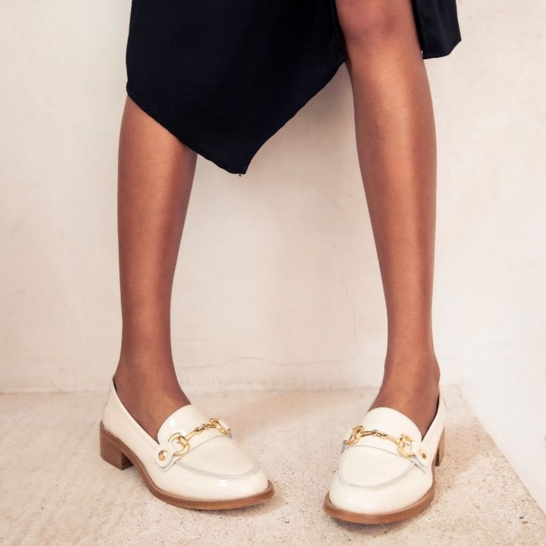 Reqins – Mocassins Janis Cuir Vernis Beige – Image 6