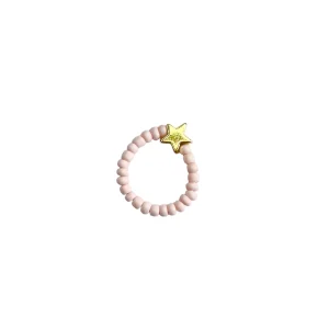 Bague élastique étoile – rose