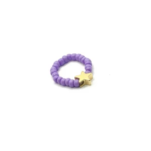Bague élastique étoile – violet