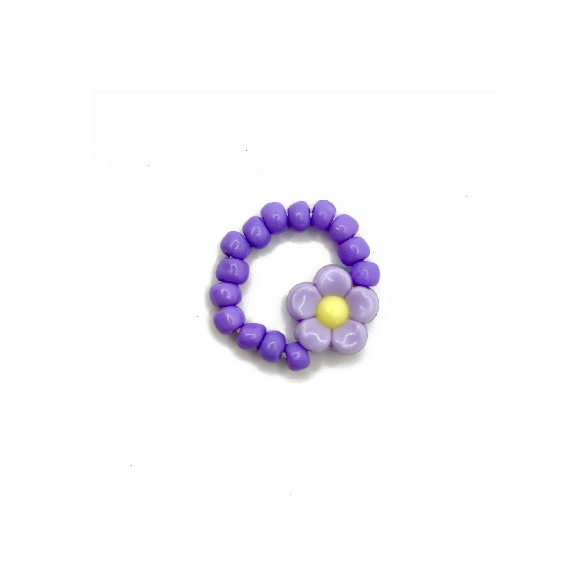 Bague élastique fleurs – violet