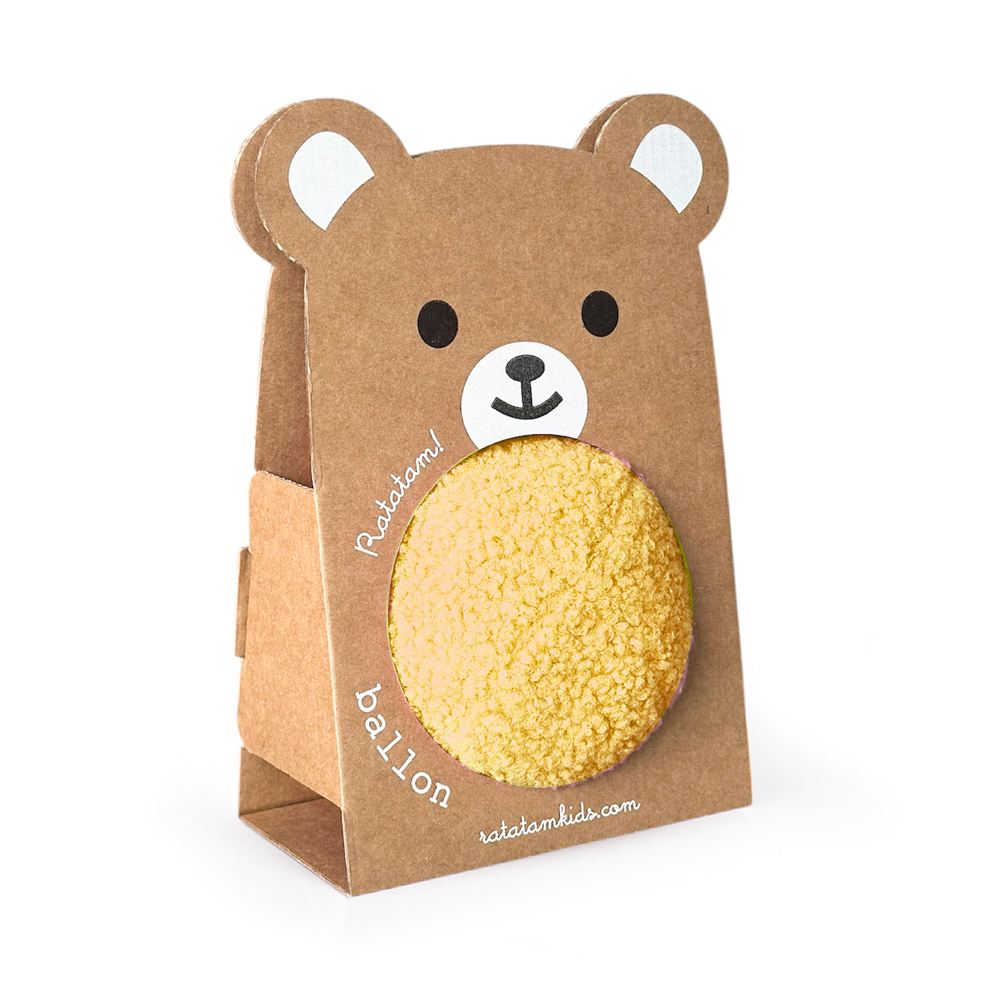 Balle ourson peluche 12 cm – Jaune