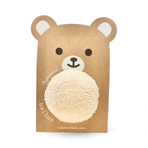 Balle ourson peluche 12 cm – Blanc