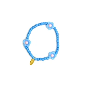 Bracelet élastique fleurs – bleu