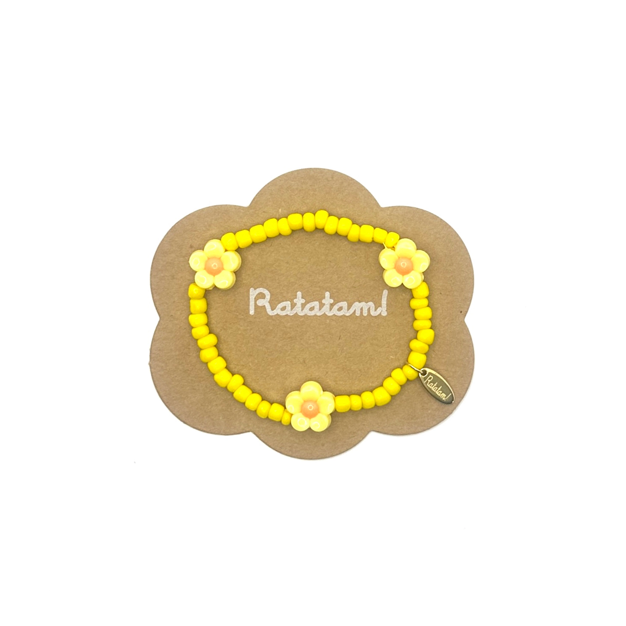 Bracelet élastique fleurs – jaune – Image 2