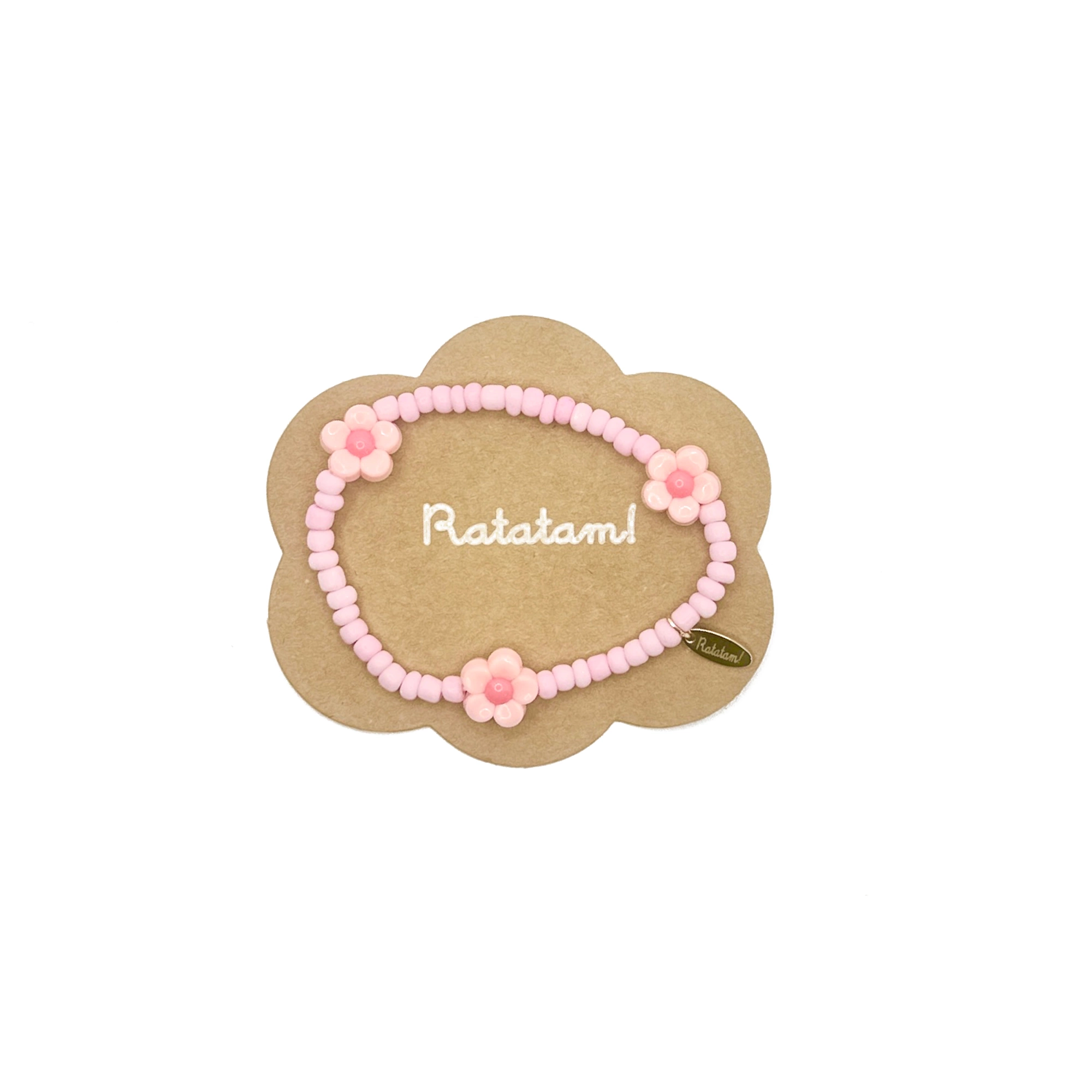Bracelet élastique fleurs – rose clair – Image 2