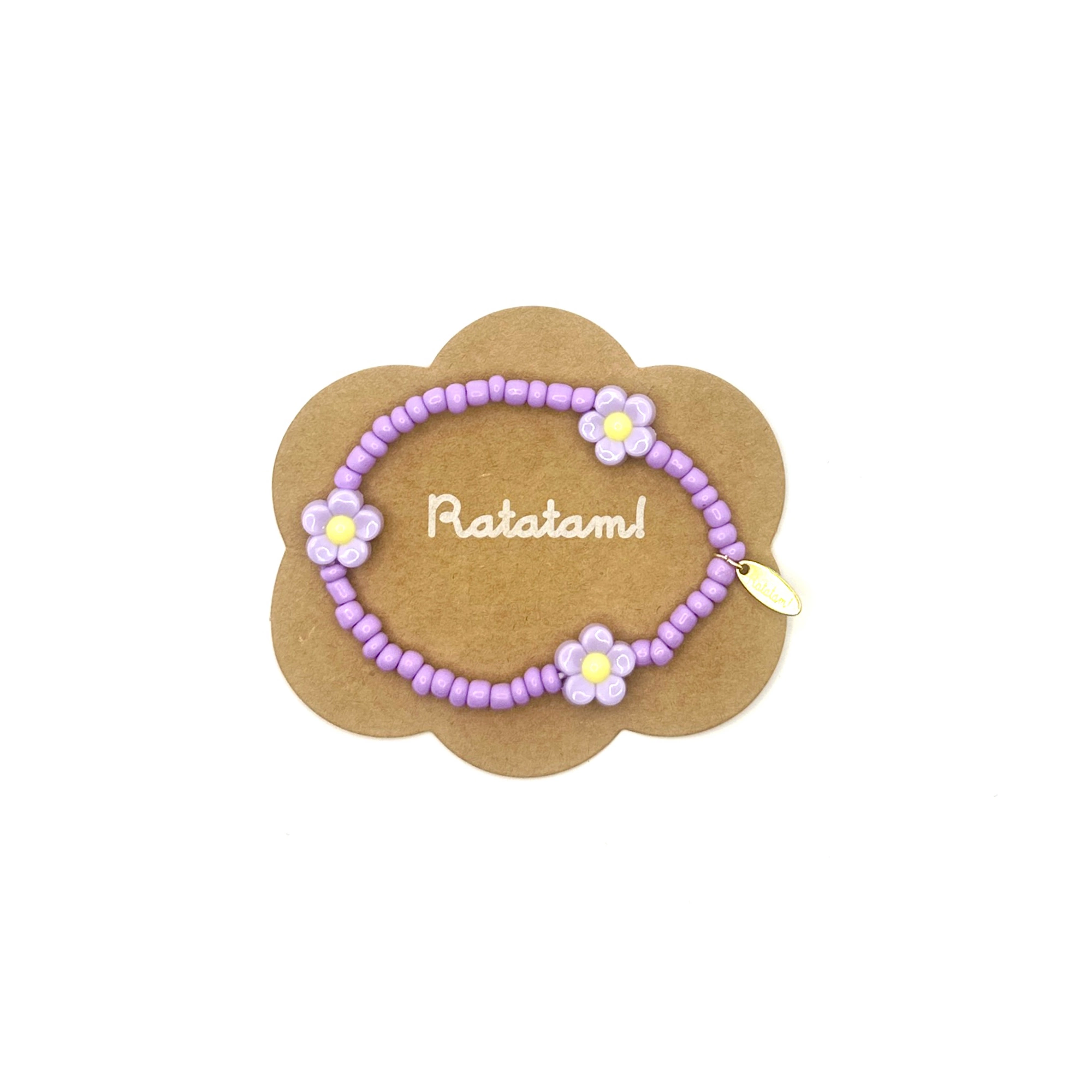 Bracelet élastique fleurs – violet – Image 2