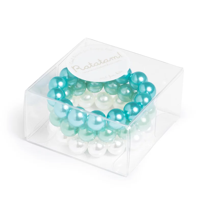 Set de 3 bracelets perles – Bleu – Image 2