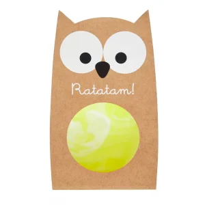 Balle rebondissante marbrée hibou 57 mm – Jaune