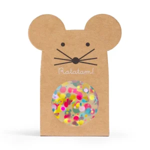 Balle rebondissante souris multico – jaune