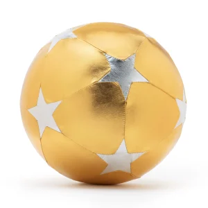 Ballon tissus étoiles or et argent 30 cm