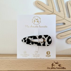 LES PETITES HIRONDELLES – Barrette pince – Léopard argenté