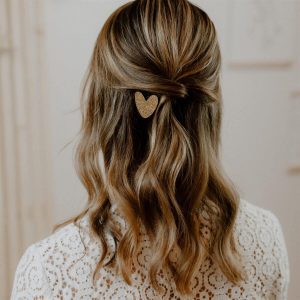 LES PETITES HIRONDELLES – Barrette simple cœur – Doré