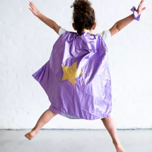 La Cape Justicier Réversible – Violet et Or