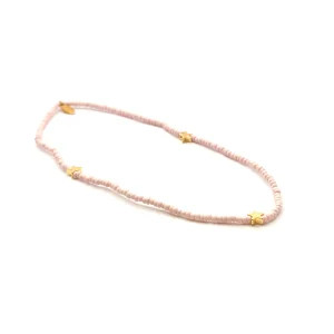 Collier élastique étoiles – rose