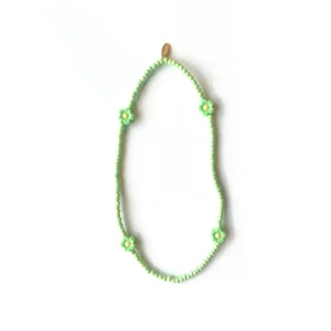 Collier élastique fleurs – vert