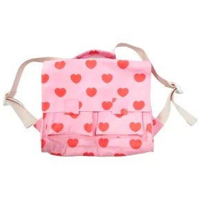 Le Cartable Coton Motifs Coeurs Rouges – Rose