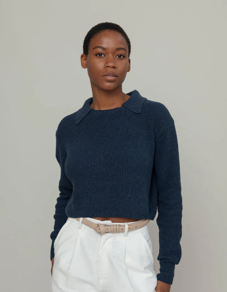 RIFO – Pull court Martina – Bleu baltique