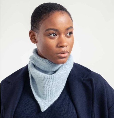 RIFO – Écharpe triangulaire Cachemire Masha – Bleu