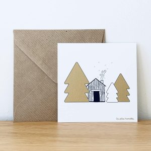 LES PETITES HIRONDELLES – Carte avec enveloppe – Cabane