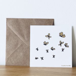 LES PETITES HIRONDELLES – Carte & enveloppe Papillons