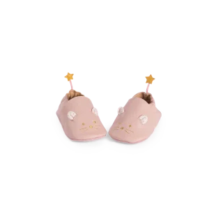 MOULIN ROTY – Chaussons en cuir – Rose