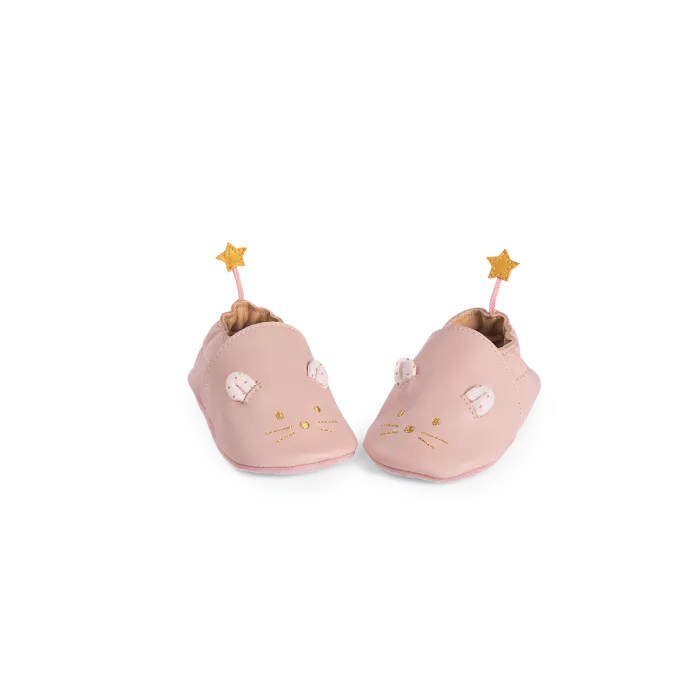 MOULIN ROTY – Chaussons en cuir – Rose
