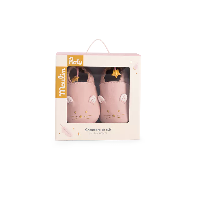 MOULIN ROTY – Chaussons en cuir – Rose – Image 2