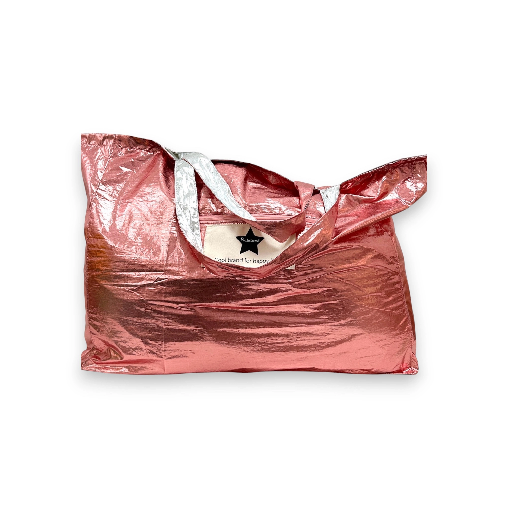 Le Grand Cabas Brillant Métallisé – Rose et Argent – Image 2