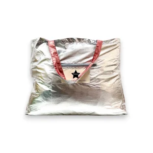 Le Grand Cabas Brillant Métallisé – Rose et Argent