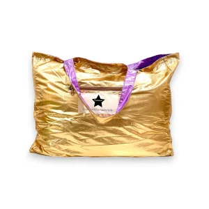 Le Grand Cabas Brillant Métallisé – Violet et Or