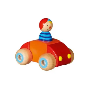 GOKI – Voiture en bois chauffeur et klaxon – Rouge
