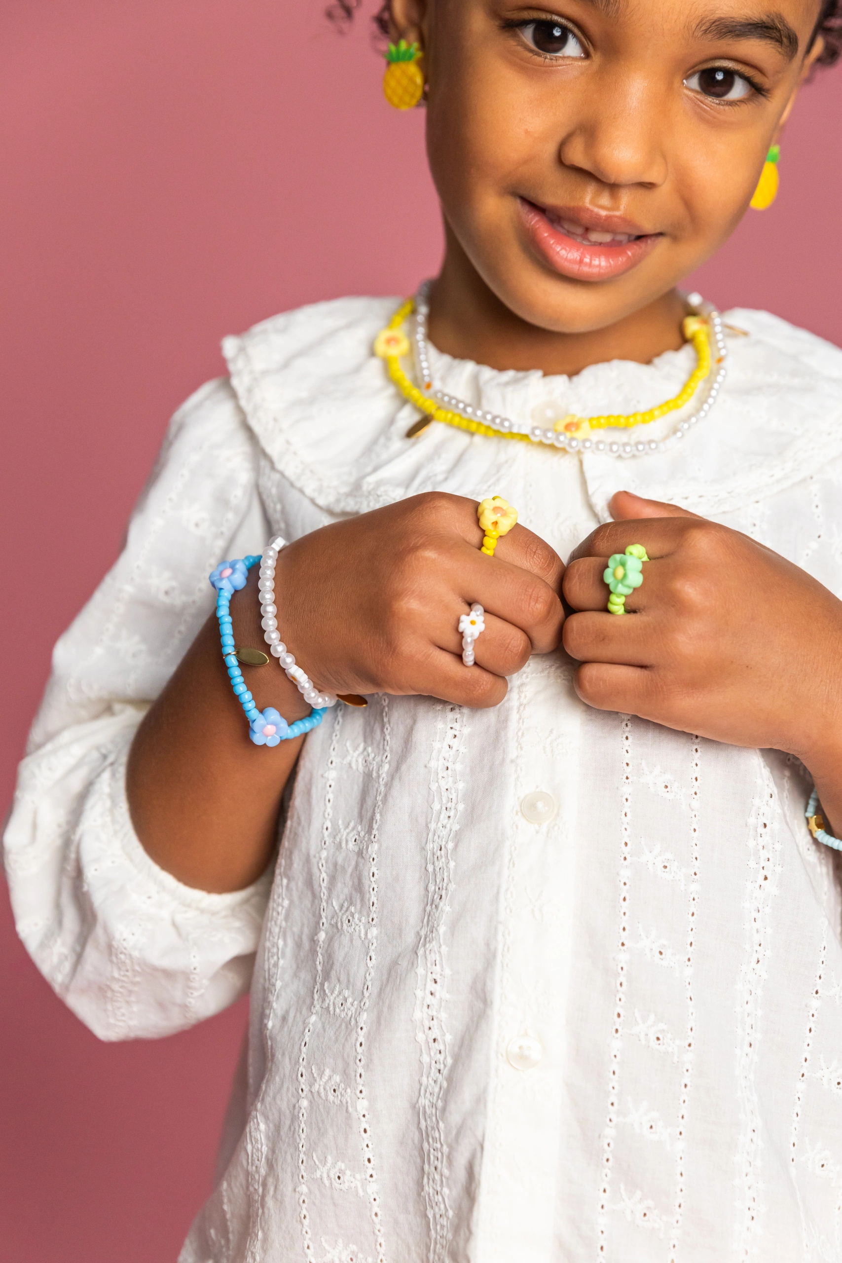 Bague élastique fleurs – vert – Image 4