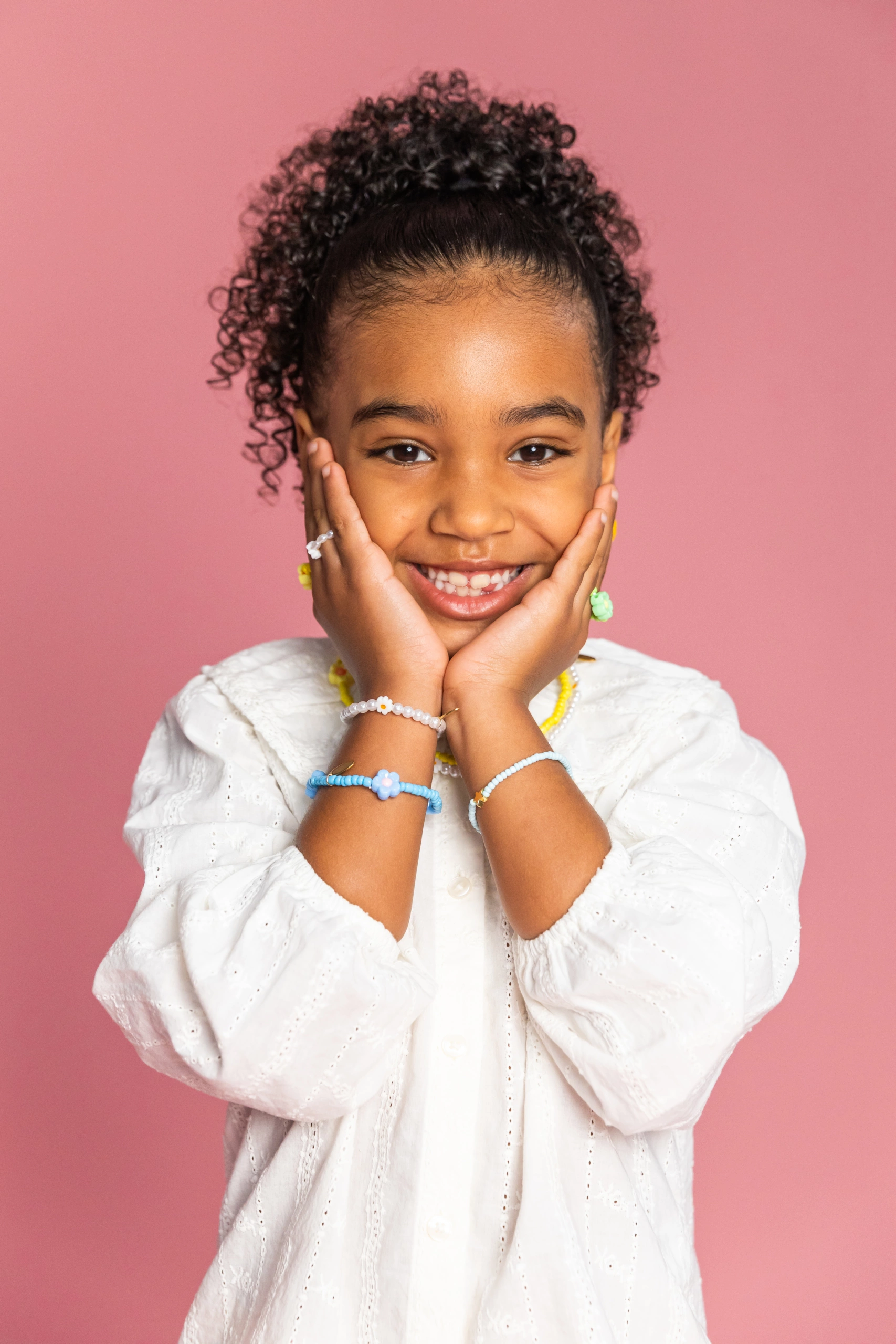 Bracelet élastique fleurs – violet – Image 6