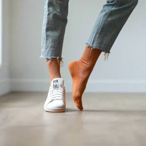 KLUE – Chaussettes à paillettes – Terracotta