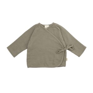 WOOLY ORGANIC – Veste enveloppante en mousseline – Tea Leaf