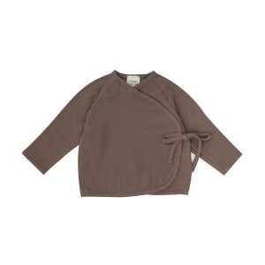 WOOLY ORGANIC – Veste portefeuille en mousseline – Brown